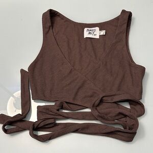 Princess Polly Wrap Around Ribbed Top